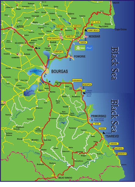 Map of the Black Sea coast